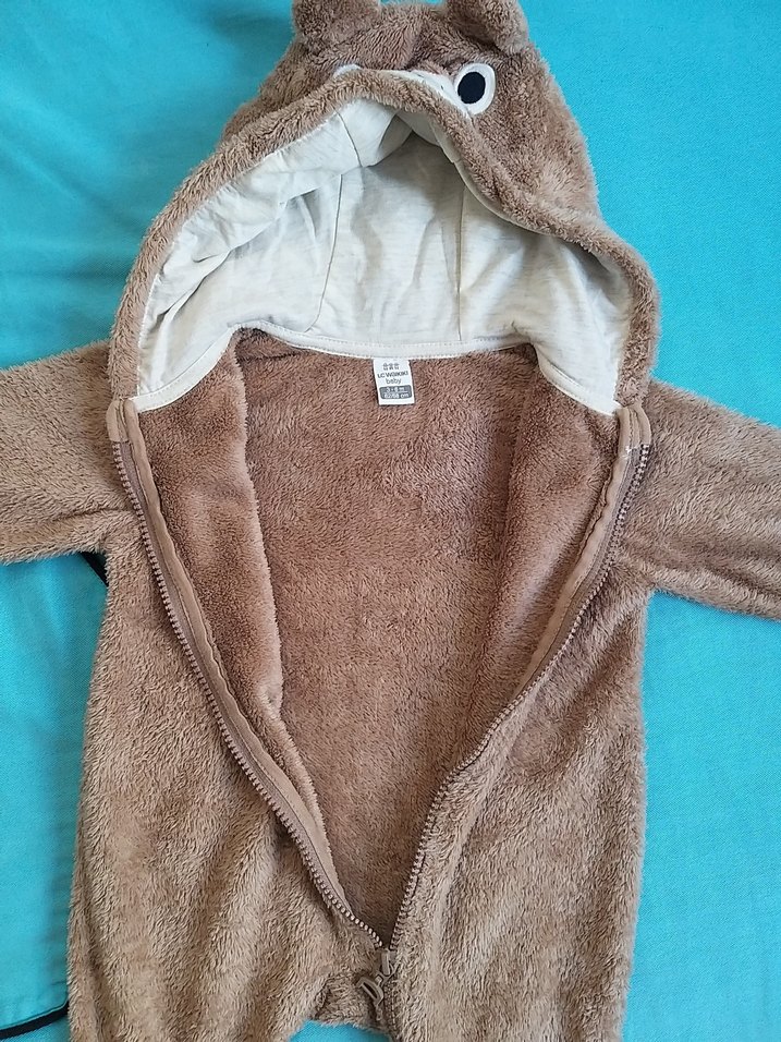 Kahverengi Peluş Bebek Tulumu - Görsel 2