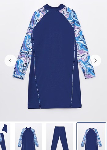LCW DREAM Kadın Lacivert Desenli Tesettür Mayo Takımı - Görsel 4