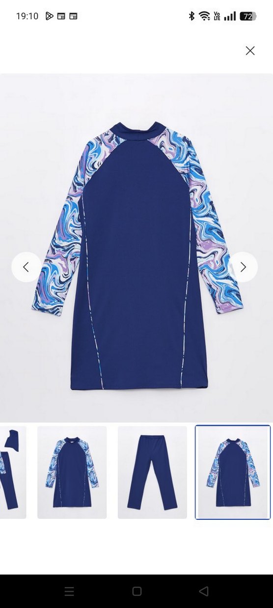 LCW DREAM Kadın Lacivert Desenli Tesettür Mayo Takımı - Görsel 4