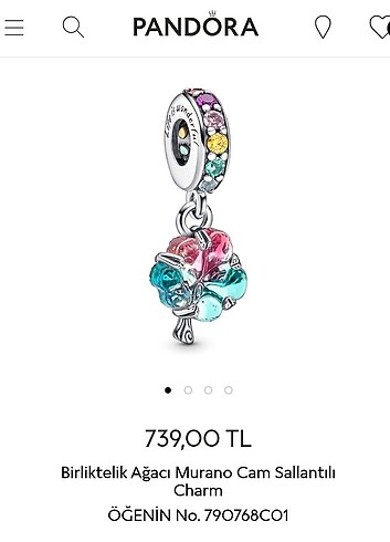 Birliktelik ağacı murano sallantılı charm 
