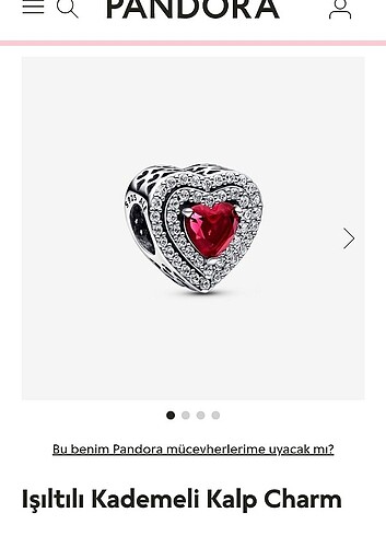 Pandora Işıltılı Kademeli Kalp Charm 