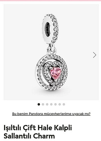 Pandora ışıltılı çift hale kalpli charm 