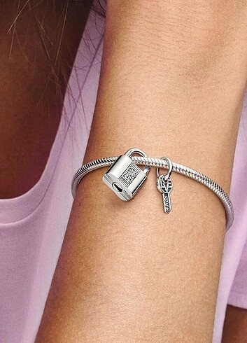Pandora Pandora kilit ve anahtar ikili charm 
