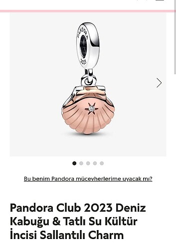 Pandora deniz kabuğu charm 
