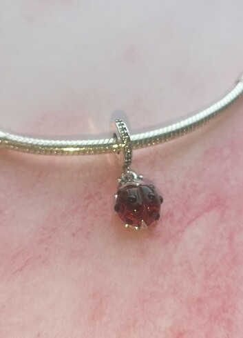Pandora kırmızı uğur böceği murano sallantılı charm - Görsel 4
