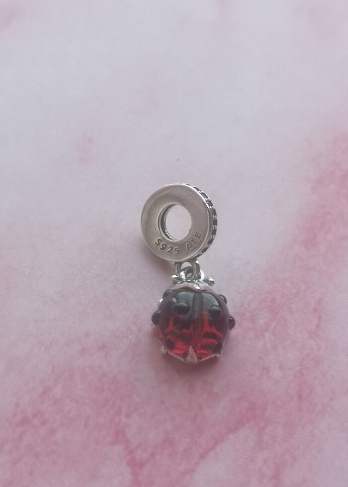 Pandora kırmızı uğur böceği murano sallantılı charm - Görsel 3