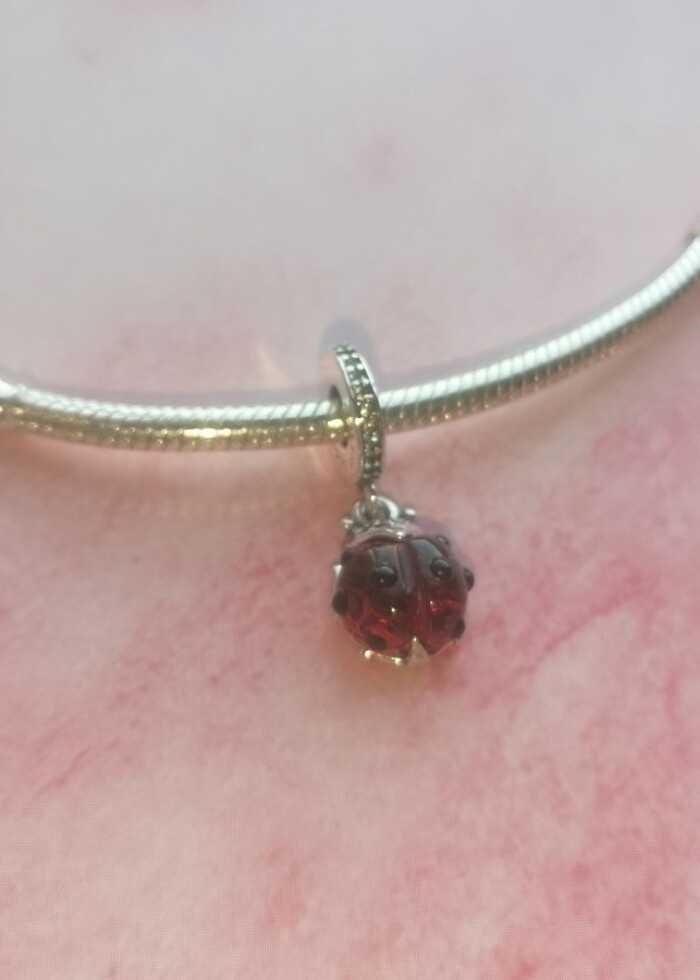 Pandora kırmızı uğur böceği murano sallantılı charm - Görsel 4