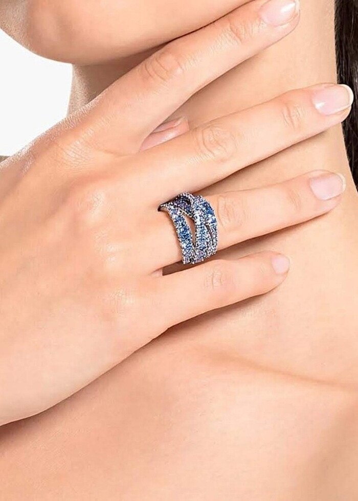 Swarowski mavi twist yüzük - Görsel 2