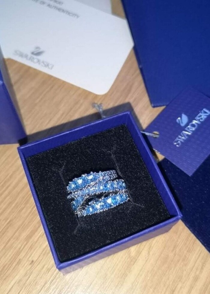 Swarowski mavi twist yüzük - Görsel 4