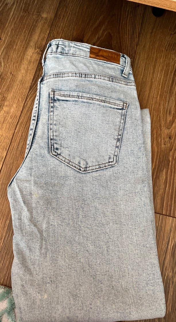 Düğmeli Gri Kadın Midi Boy Denim Pantolon - Görsel 4