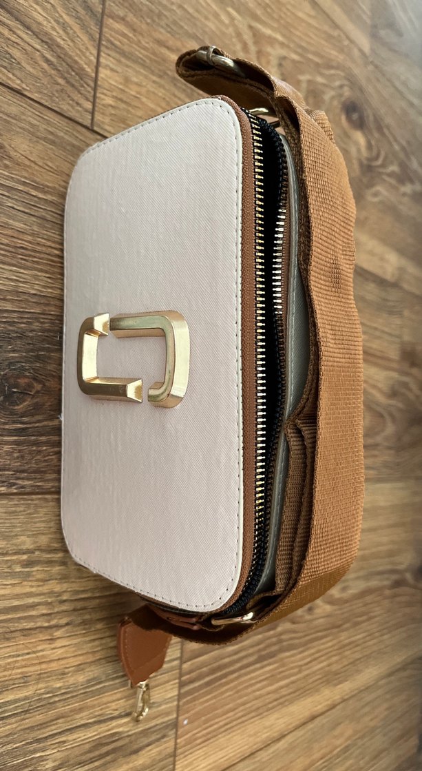 Bej Deri Kadın Çapraz Çanta - Görsel 4