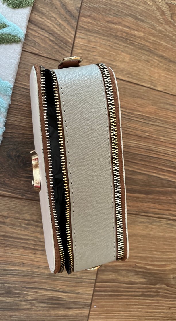 Bej Deri Kadın Çapraz Çanta - Görsel 2