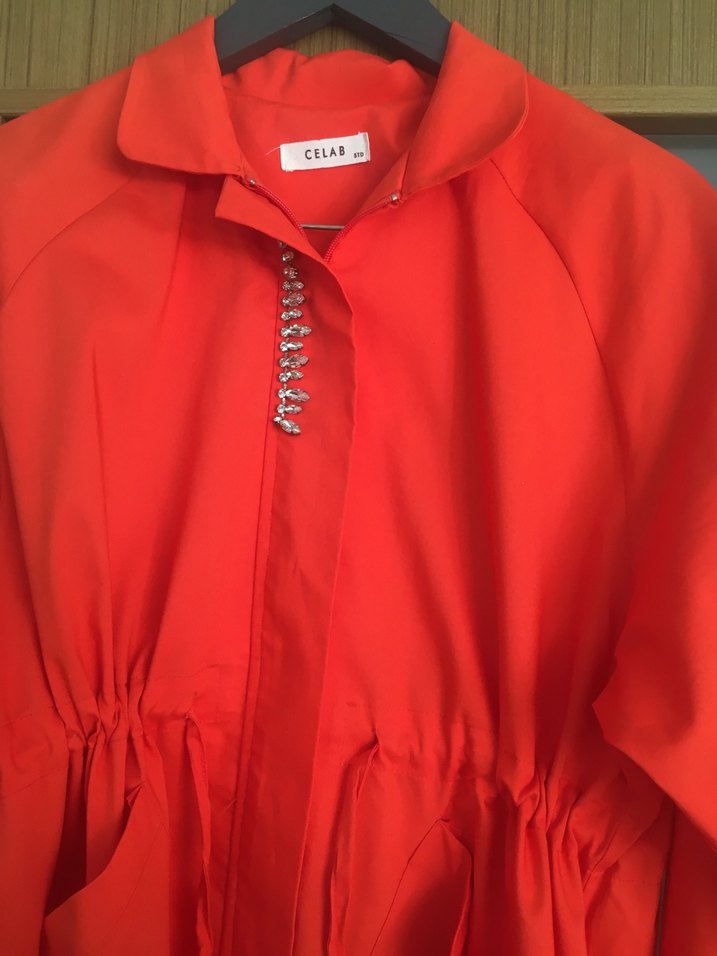 Kırmızı Midi Boy Salaş Kadın Kap - Görsel 2