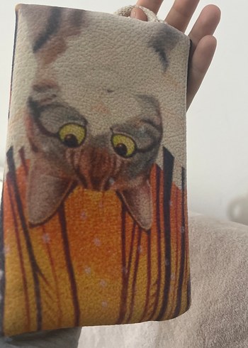 Kedi Desenli Kahverengi Gözlük Kılıfı - Görsel 2