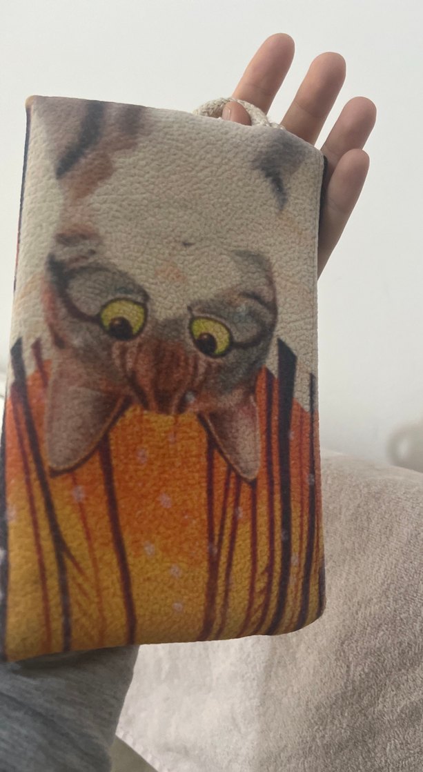 Kedi Desenli Kahverengi Gözlük Kılıfı - Görsel 2