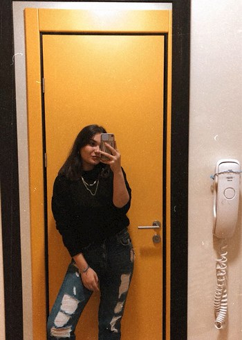 Bershka Yirtik Mavi Jean
