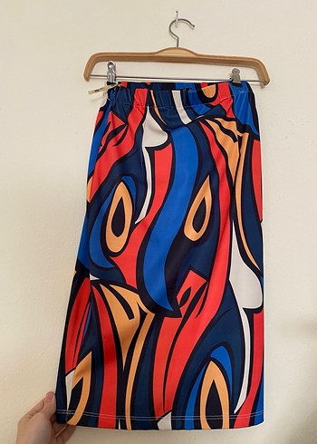 Renkli Mini Tie-Dye Hamile Eteği L beden - Görsel 3