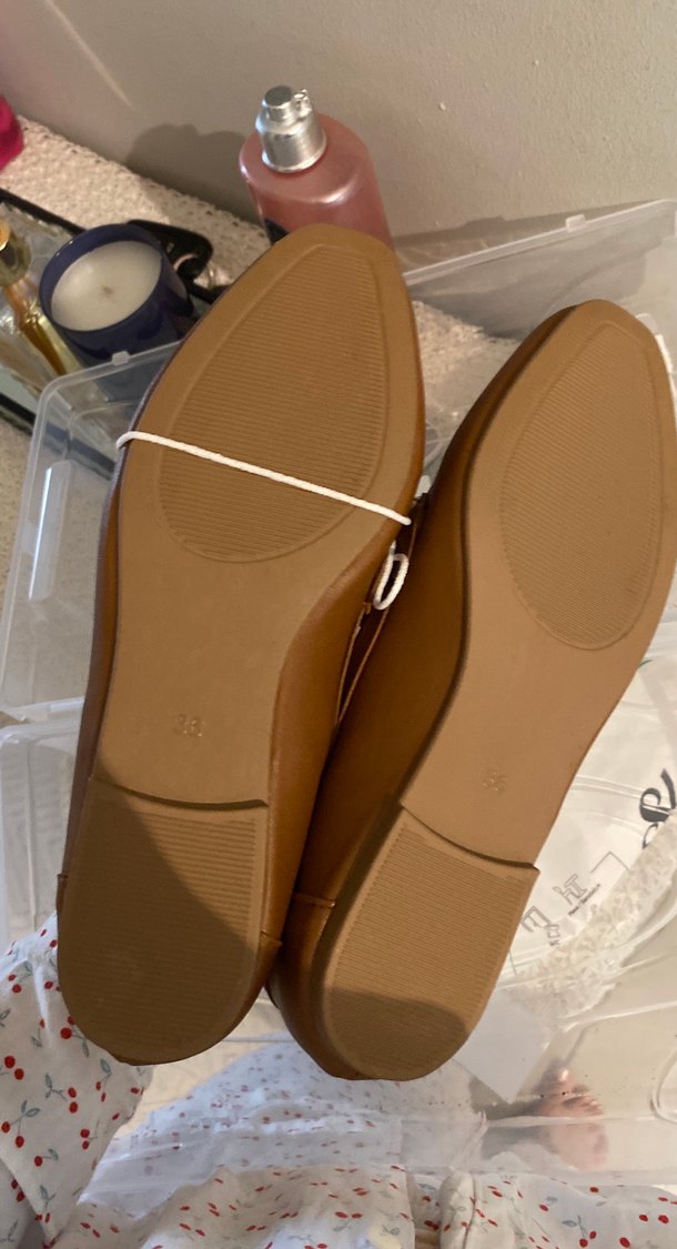 Bej Deri Kemerli Kız Loafer Ayakkabı - Görsel 2