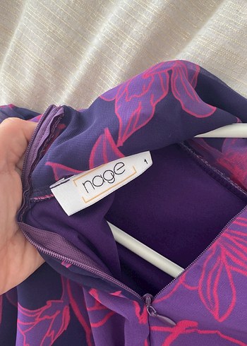 Mor Renkli Uzun Kat Katlı Bohem Elbise - Görsel 4