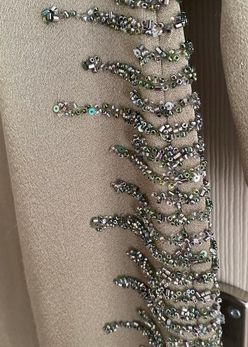 Uzun Kollu Gri Drapeli Kadın Elbise - Görsel 4