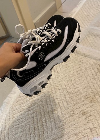 Skechers Siyah Beyaz Platform Spor Ayakkabı - Görsel 5