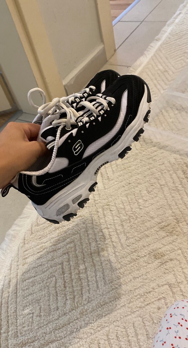 Skechers Siyah Beyaz Platform Spor Ayakkabı - Görsel 5