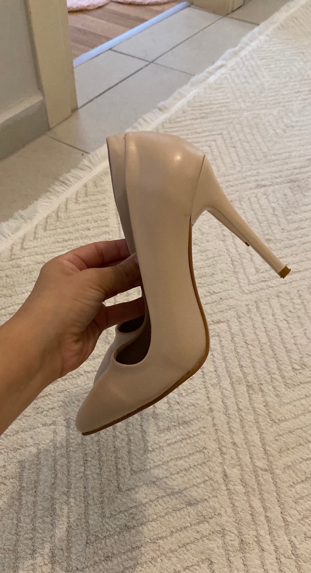 Bej Stiletto Topuklu Kadın Ayakkabı - Görsel 2