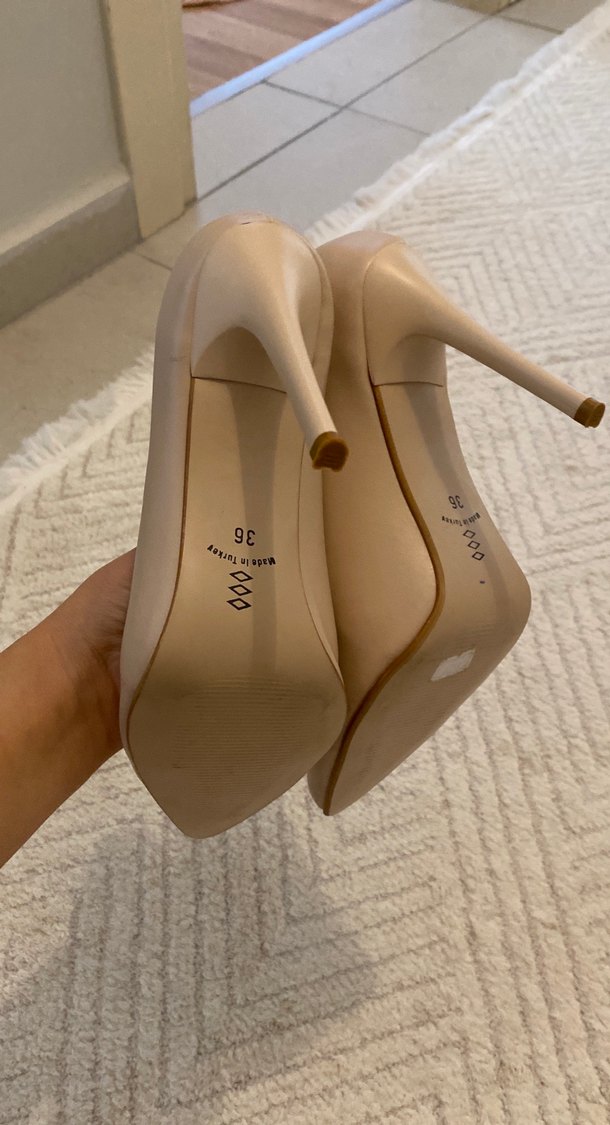 Bej Stiletto Topuklu Kadın Ayakkabı - Görsel 3