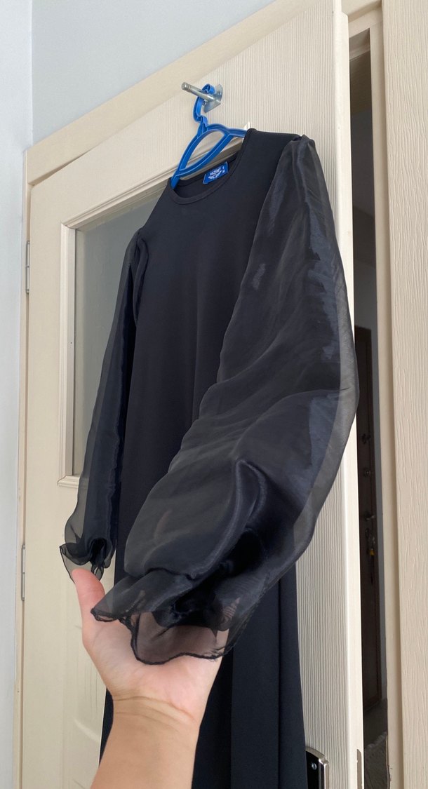 Uzun Siyah Gotik Kadın Elbise - Görsel 2