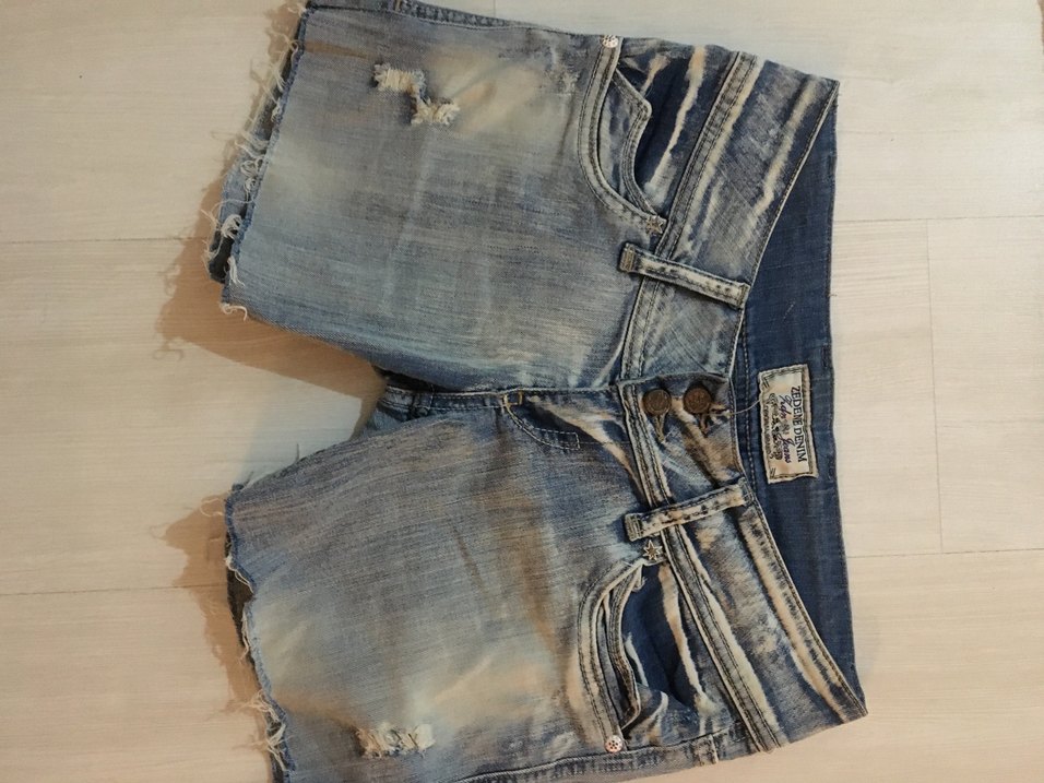 Çocuk Mavi Mini Kot Şort - Görsel 4