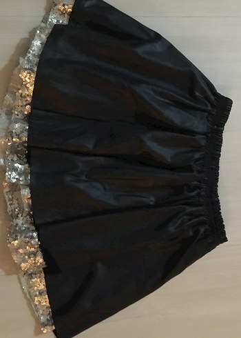 Çocuk Parlak Siyah Etek - Görsel 6