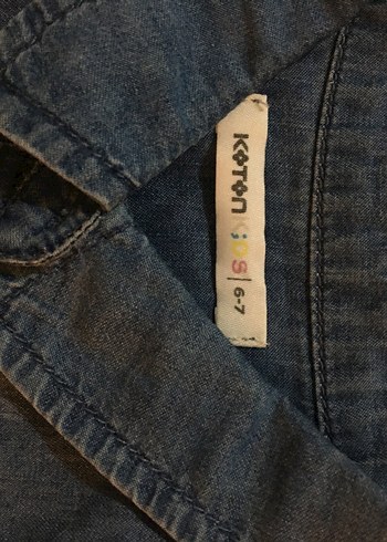 Düğmeli Mavi Denim Çocuk Gömlek - Görsel 4