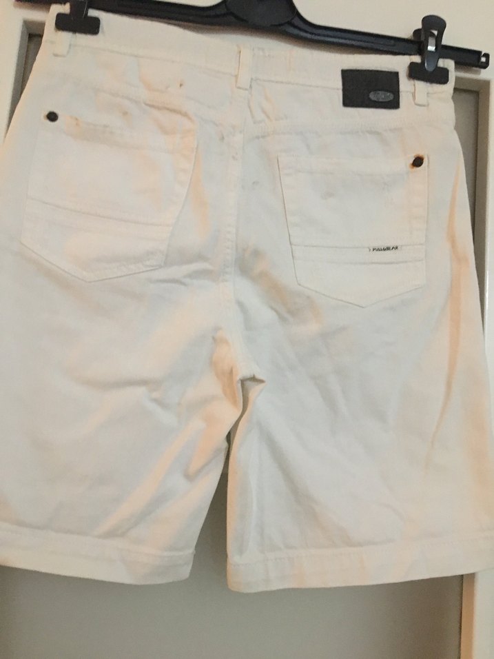 Erkek Beyaz Pamuklu Rahat Kesim Şort - Görsel 3