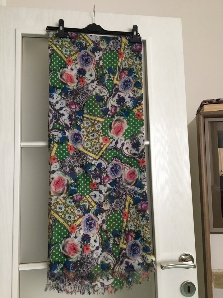 Dantel Detaylı Çok Renkli Bohem Kadın Şal - Görsel 2