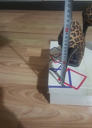 Leopar desenli platform ayakkabi - Görsel 4