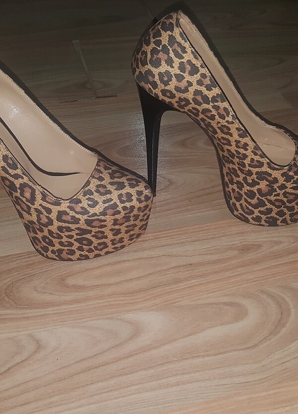 Leopar desenli platform ayakkabi - Görsel 2