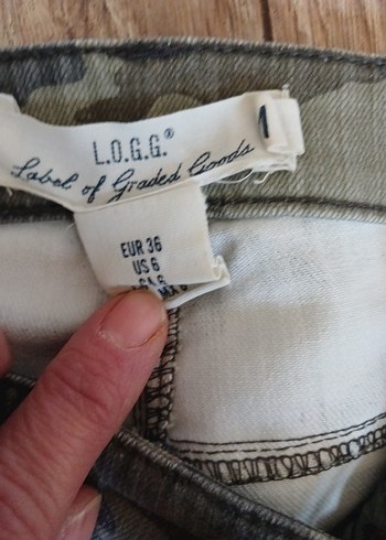 Kadın Kamuflaj Desenli Kot Pantolon - Görsel 5