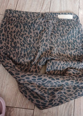 Bohem Tarzı Midi Leopar Desenli Kadın Pantolon - Görsel 2