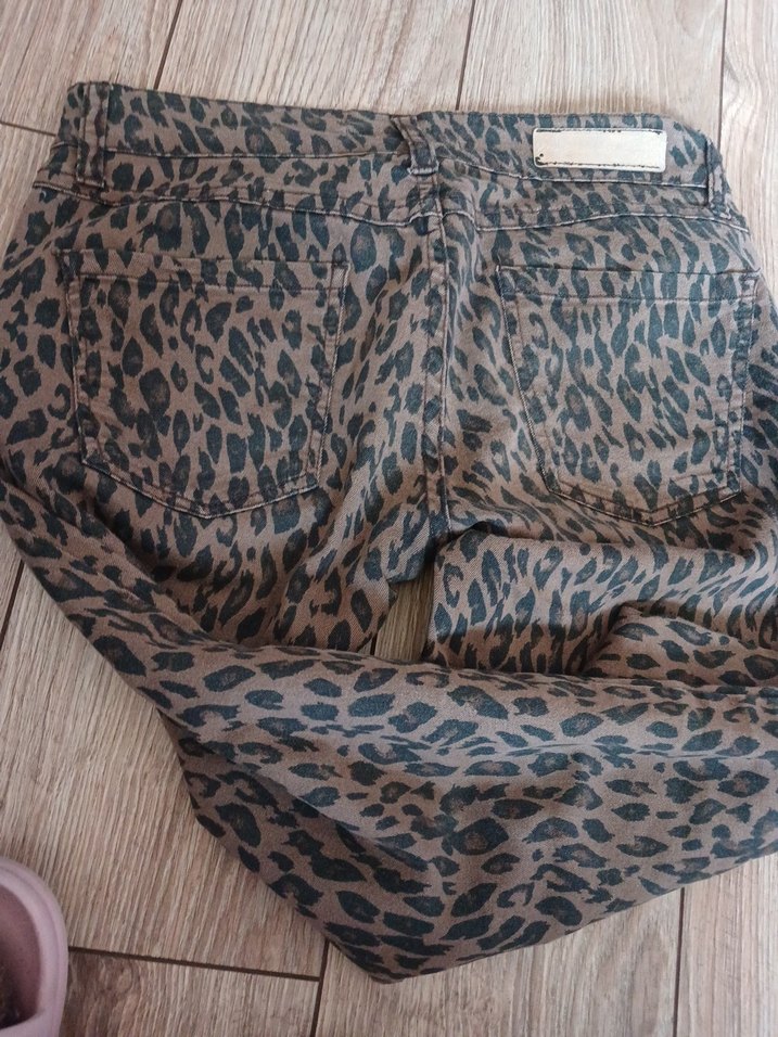 Bohem Tarzı Midi Leopar Desenli Kadın Pantolon - Görsel 2