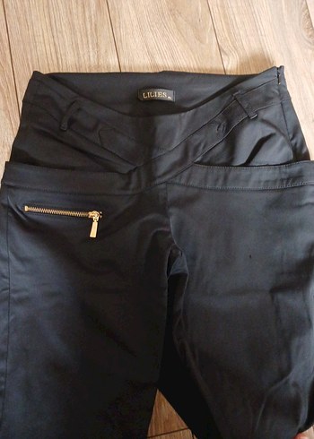 Fermuarlı Siyah Kadın Kumaş Pantolon - Görsel 3