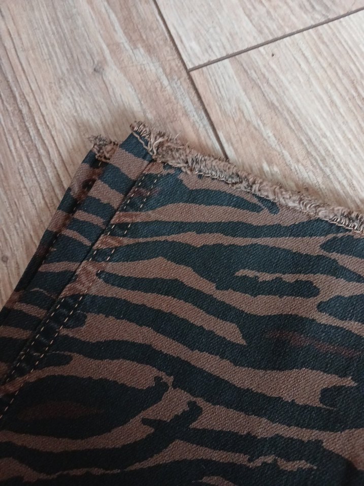 Kahverengi Zebra Desenli Kadın Kumaş Pantolon - Görsel 5