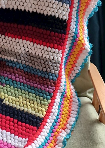 Renkli Desenli Battaniye koltuk şalı - Görsel 5