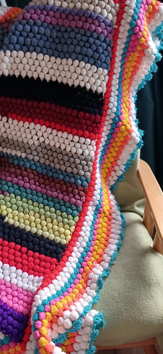 Renkli Desenli Battaniye koltuk şalı - Görsel 5