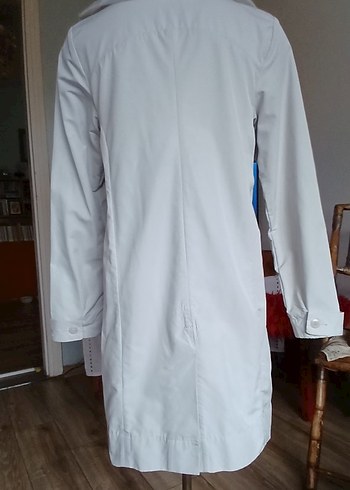 puma Düğmeli Beyaz Midi Kadın Trençkot - Görsel 3