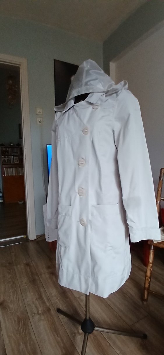 puma Düğmeli Beyaz Midi Kadın Trençkot - Görsel 4