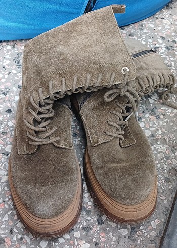 Bohem Tarz Kadın Süet Platform Topuklu Bot - Görsel 7