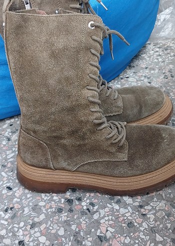 Bohem Tarz Kadın Süet Platform Topuklu Bot - Görsel 4