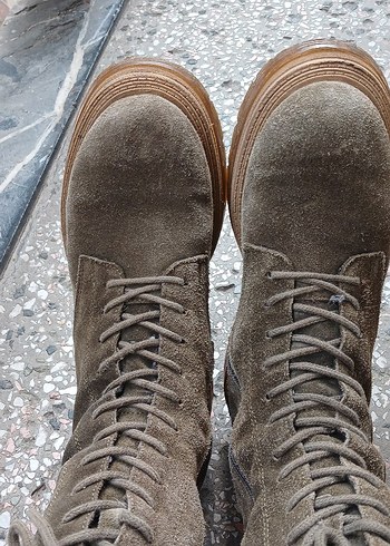 Bohem Tarz Kadın Süet Platform Topuklu Bot - Görsel 9