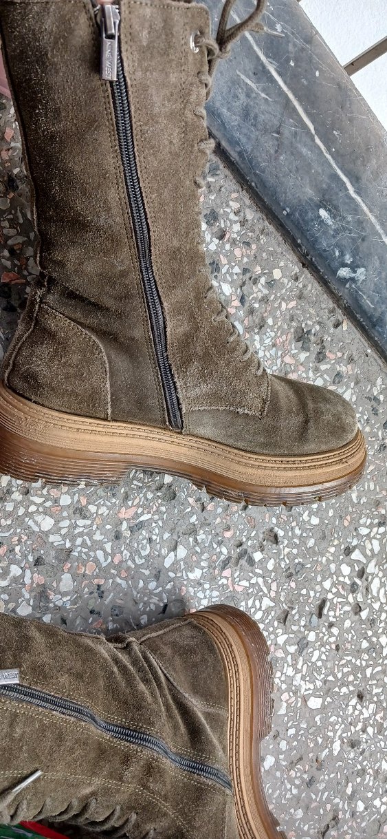 Bohem Tarz Kadın Süet Platform Topuklu Bot - Görsel 5