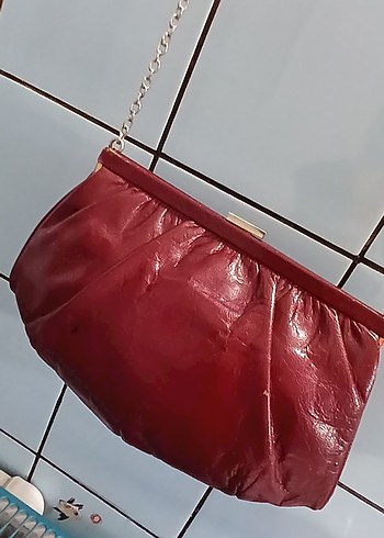Beden Bordo Vintage Deri Kadın Çanta
